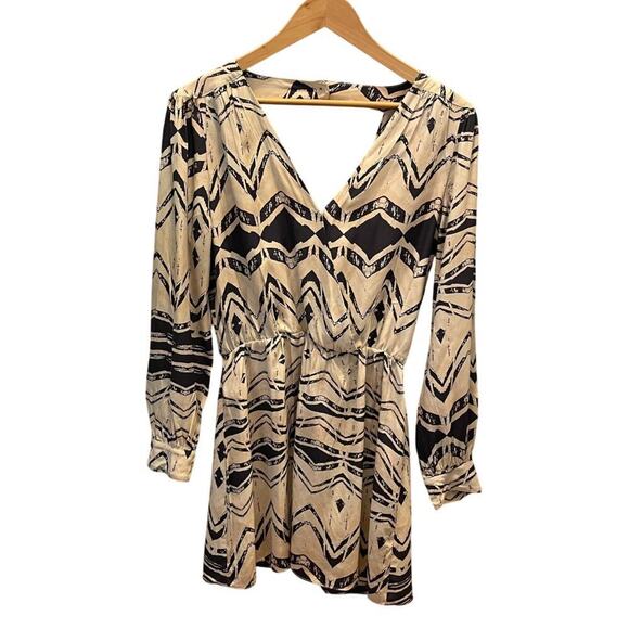 Parker 100% Silk Dress | Chevron Aztec Print, Open Back, Boho, Size M, MSRP $340 - Picture 5 of 7